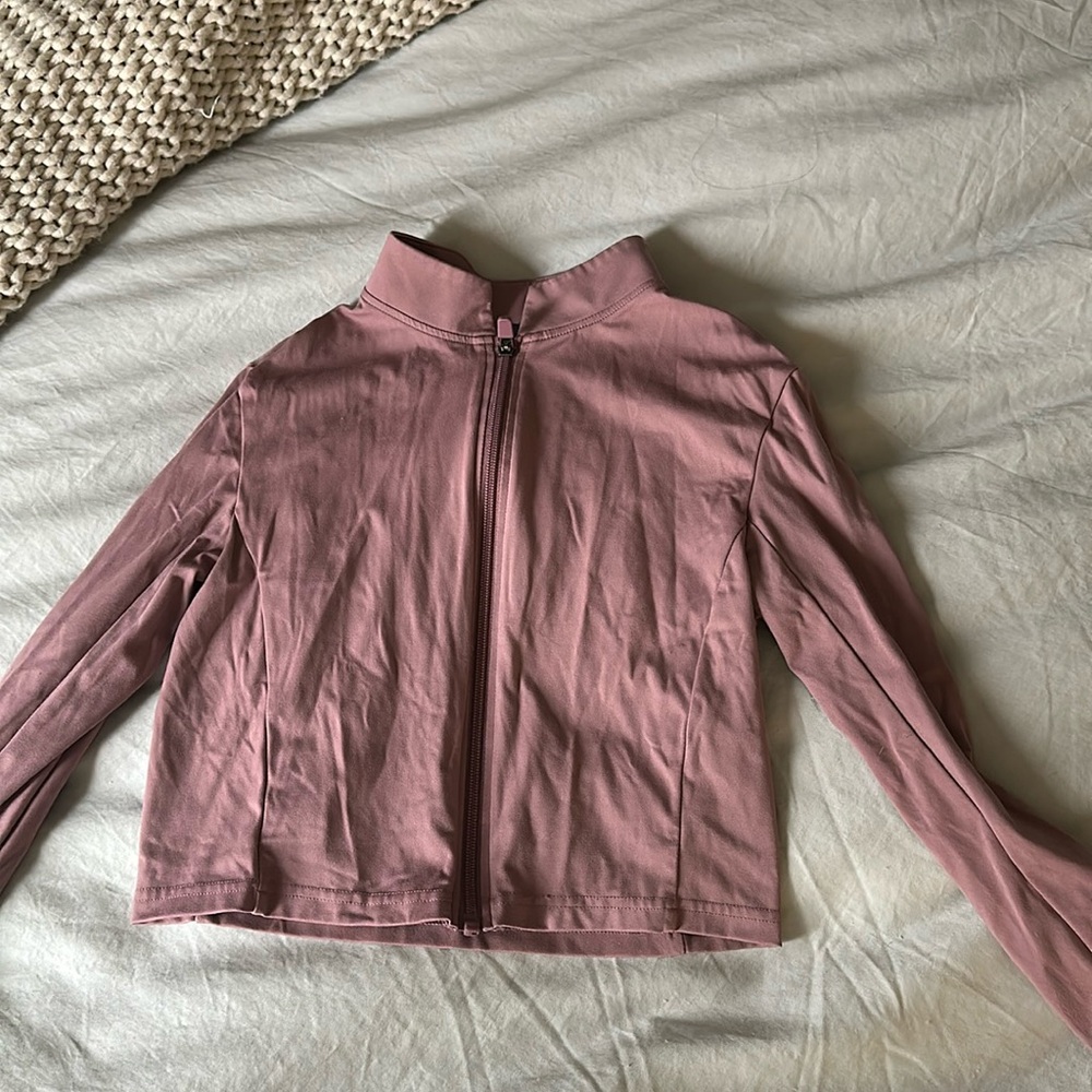 Balance athletica mauve crop jacket zip up